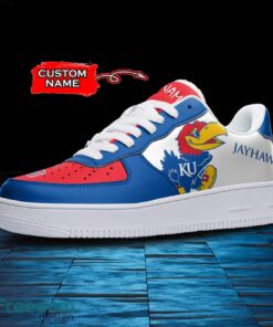 Kansas Jayhawks NCAA AF1 Personalized Name Sneakers Air Force Shoes For Fans Product Photo 2