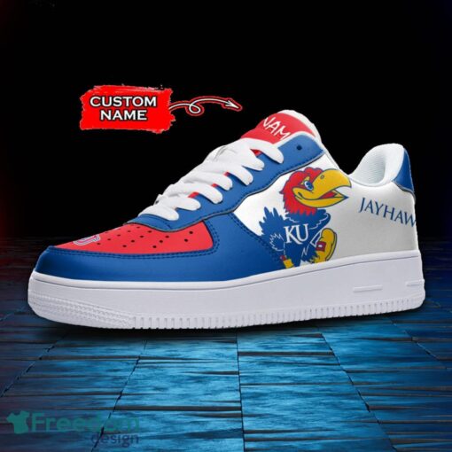 Kansas Jayhawks NCAA AF1 Personalized Name Sneakers Air Force Shoes For Fans Product Photo 2