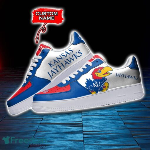 Kansas Jayhawks NCAA AF1 Personalized Name Sneakers Air Force Shoes For Fans Product Photo 3