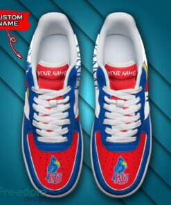 Kansas Jayhawks NCAA AF1 Personalized Name Sneakers Air Force Shoes For Fans Product Photo 4