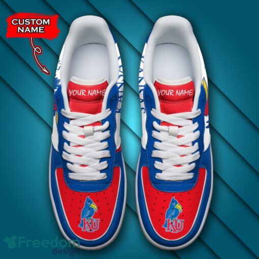 Kansas Jayhawks NCAA AF1 Personalized Name Sneakers Air Force Shoes For Fans Product Photo 4