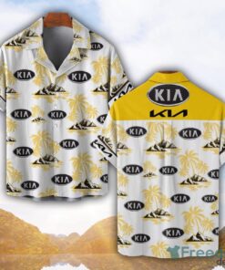 Kia Yellow Coconut Pattern Combo 3D Hawaiian Shirt And Shorts