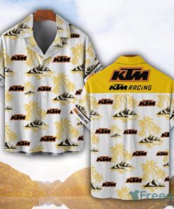 KTM Racing Yellow Coconut Pattern Combo 3D Hawaiian Shirt And Shorts