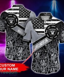 Las Vegas Raiders Personalized Button Shirt NFL Hawaiian Shirt Custom Name