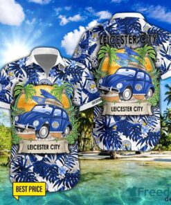 Leicester City F.C Car Beach Pattern Hawaiian Shirt And Shorts