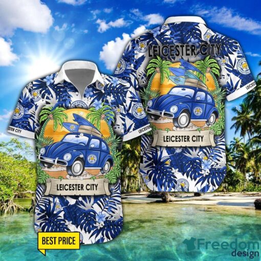 Leicester City F.C Car Beach Pattern Hawaiian Shirt And Shorts Product Photo 1