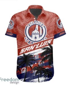 LIGA MX Atletico San Luis Coconut Logo Pattern 3D Hawaiian Shirt Product Photo 2