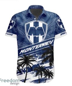 LIGA MX C.F. Monterrey Coconut Logo Pattern 3D Hawaiian Shirt Product Photo 2