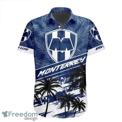 LIGA MX C.F. Monterrey Coconut Logo Pattern 3D Hawaiian Shirt Product Photo 2