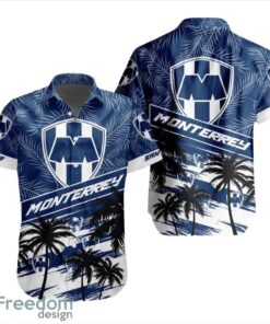 LIGA MX C.F. Monterrey Coconut Logo Pattern 3D Hawaiian Shirt