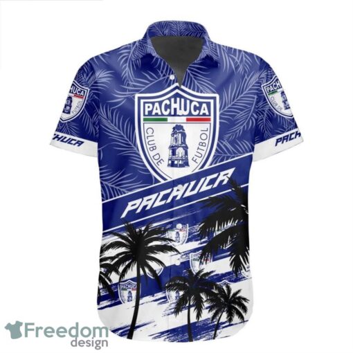 LIGA MX C.F. Pachuca Coconut Logo Pattern 3D Hawaiian Shirt Product Photo 2