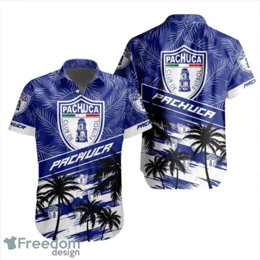 LIGA MX C.F. Pachuca Coconut Logo Pattern 3D Hawaiian Shirt Product Photo 1