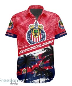 LIGA MX Chivas Guadalajara Coconut Logo Pattern 3D Hawaiian Shirt Product Photo 2