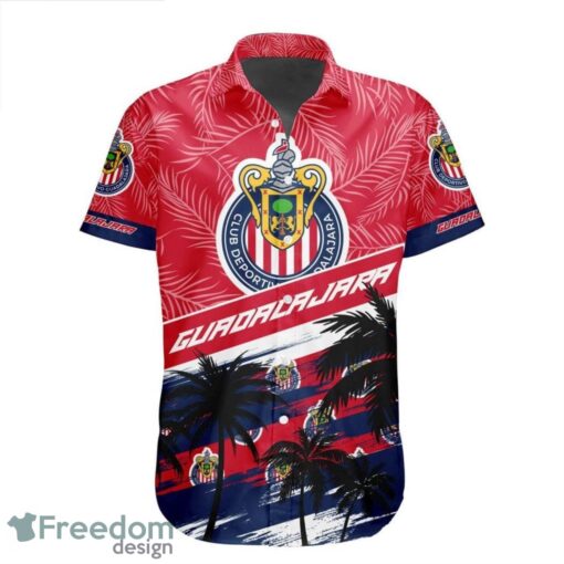 LIGA MX Chivas Guadalajara Coconut Logo Pattern 3D Hawaiian Shirt Product Photo 2