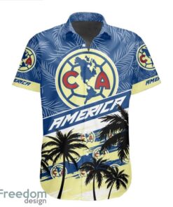 LIGA MX Club America Coconut Logo Pattern 3D Hawaiian Shirt Product Photo 2