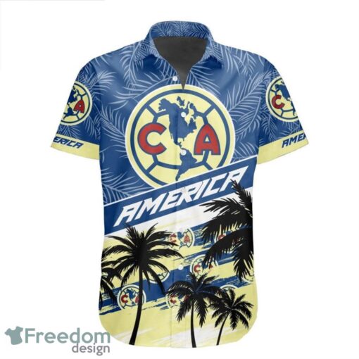 LIGA MX Club America Coconut Logo Pattern 3D Hawaiian Shirt Product Photo 2