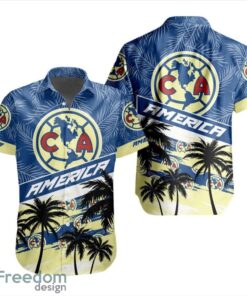 LIGA MX Club America Coconut Logo Pattern 3D Hawaiian Shirt Product Photo 1