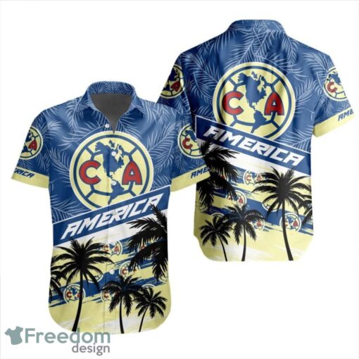 LIGA MX Club America Coconut Logo Pattern 3D Hawaiian Shirt Product Photo 1