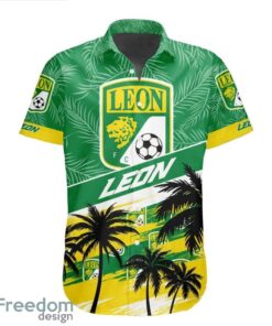 LIGA MX Club Leon Coconut Logo Pattern 3D Hawaiian Shirt Product Photo 2