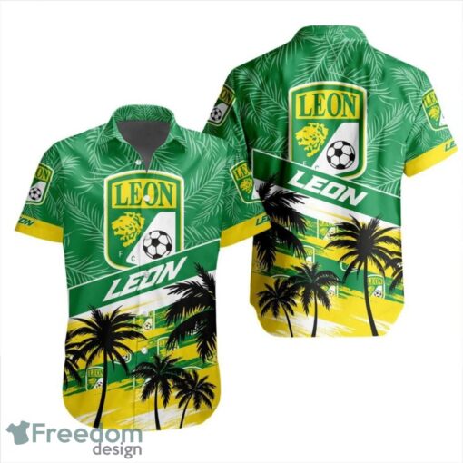 LIGA MX Club Leon Coconut Logo Pattern 3D Hawaiian Shirt Product Photo 1