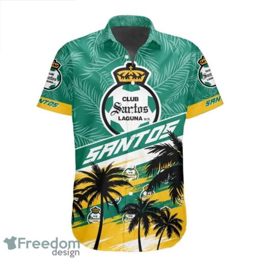 LIGA MX Club Santos Laguna Coconut Logo Pattern 3D Hawaiian Shirt Product Photo 2