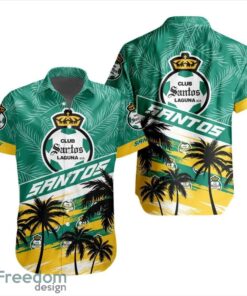 LIGA MX Club Santos Laguna Coconut Logo Pattern 3D Hawaiian Shirt Product Photo 1