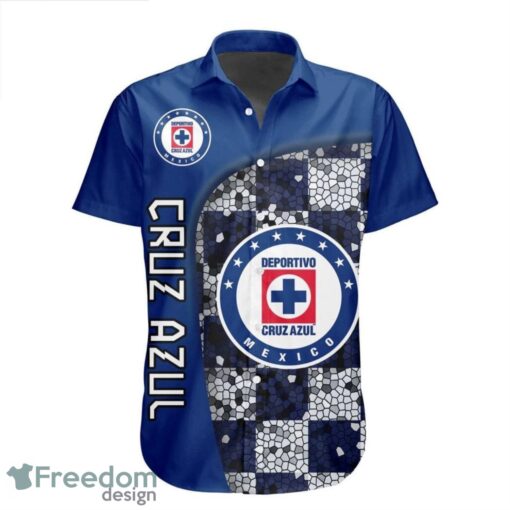 LIGA MX Cruz Azul 3D Hawaiian Shirt Custom Name And Number Shirt Product Photo 2