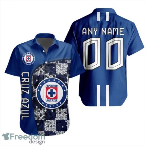 LIGA MX Cruz Azul 3D Hawaiian Shirt Custom Name And Number Shirt Product Photo 1