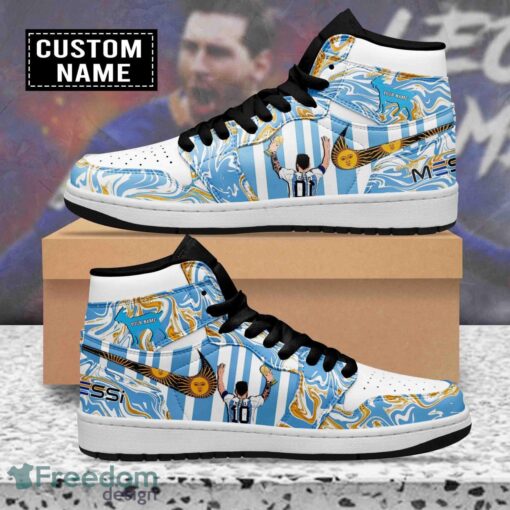 Lionel Messi Air Jordan Hightop Sneakers Shoes AJ1 Gift Ideas Shoes Product Photo 1