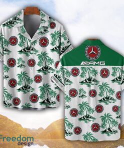 Logo 1 Mercedes-AMG Green Coconut Pattern Combo 3D Hawaiian Shirt And Shorts