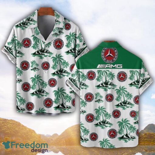 Logo 1 Mercedes-AMG Green Coconut Pattern Combo 3D Hawaiian Shirt And Shorts Product Photo 1