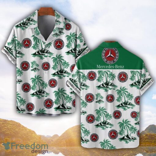 Logo 3 Mercedes-Benz Green Coconut Pattern Combo 3D Hawaiian Shirt And Shorts Product Photo 1