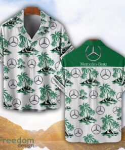 Logo 4 Mercedes-Benz Green Coconut Pattern Combo 3D Hawaiian Shirt And Shorts