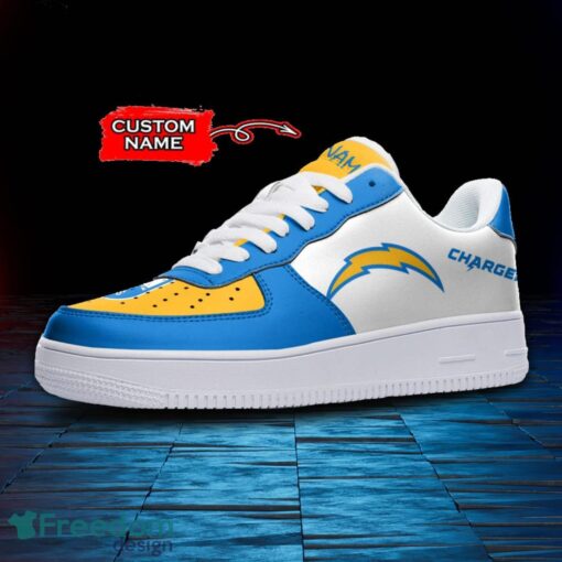 Los Angeles Chargers NFL AF1 Personalized Name Sneakers Air Force Shoes For Fans Product Photo 2