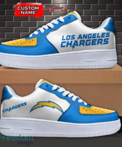 Los Angeles Chargers NFL AF1 Personalized Name Sneakers Air Force Shoes For Fans