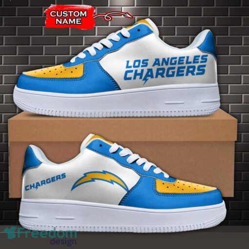 Los Angeles Chargers NFL AF1 Personalized Name Sneakers Air Force Shoes For Fans Product Photo 1