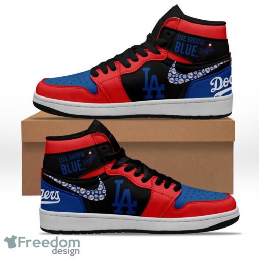 Los Angeles Dodgers Air Jordan Hightop Sneakers Shoes For Men And Women AJ1 Sneakers Product Photo 1