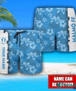 Malmö FF Flower Tropical Hawaiian Shirt And Shorts Custom Name For Fans Summer Outfit Product Photo 3