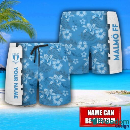 Malmö FF Flower Tropical Hawaiian Shirt And Shorts Custom Name For Fans Summer Outfit Product Photo 3