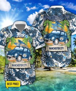 Manchester City F.C Car Beach Pattern Hawaiian Shirt And Shorts