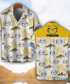 Mazda Yellow Coconut Pattern Combo 3D Hawaiian Shirt And Shorts