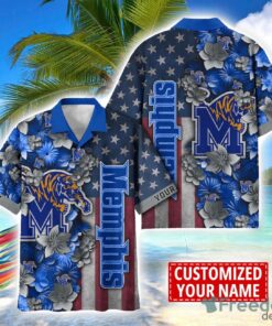 Memphis Tigers Custom name USA Flag 4th July Independence Day Hawaiian Shirt