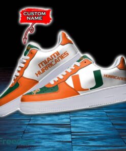 Miami Hurricanes NCAA AF1 Personalized Name Sneakers Air Force Shoes For Fans Product Photo 3