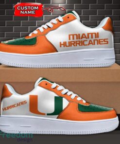 Miami Hurricanes NCAA AF1 Personalized Name Sneakers Air Force Shoes For Fans