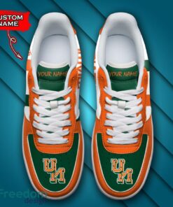 Miami Hurricanes NCAA AF1 Personalized Name Sneakers Air Force Shoes For Fans Product Photo 4