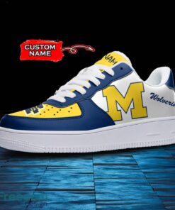 Michigan Wolverines NCAA AF1 Personalized Name Sneakers Air Force Shoes For Fans Product Photo 2