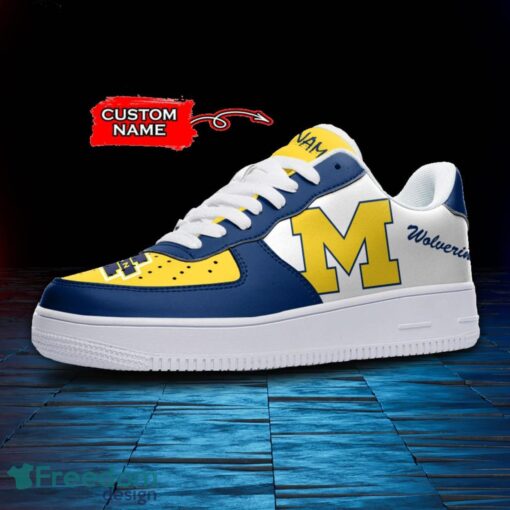 Michigan Wolverines NCAA AF1 Personalized Name Sneakers Air Force Shoes For Fans Product Photo 2