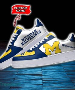 Michigan Wolverines NCAA AF1 Personalized Name Sneakers Air Force Shoes For Fans Product Photo 3