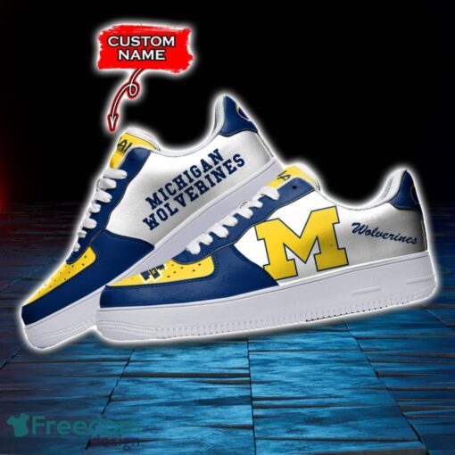 Michigan Wolverines NCAA AF1 Personalized Name Sneakers Air Force Shoes For Fans Product Photo 3