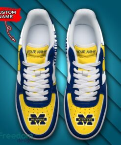 Michigan Wolverines NCAA AF1 Personalized Name Sneakers Air Force Shoes For Fans Product Photo 4